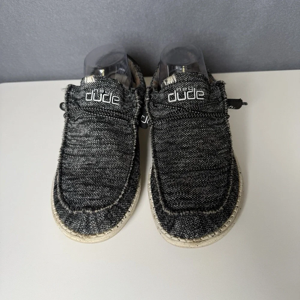 Hey Dude Black White Wally Sox Loafers Shoes Men's 8
